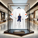 Front View of Virat Kohli in Indian Jersey White Cotton Oversized Printed Tshirt