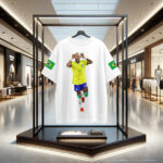 Front of Neymar in Brazil Jersey in Cotton white oversized printed Tshirt