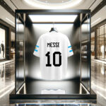 Back View of Messi Worldcup Cotton White oversized Printed Tshirt with number 10
