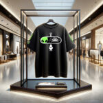 Front View of Alien Weed Snoop Dog Cotton Black Oversized Tshirt