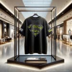 Front of Superman Black Cotton Oversized Printed Tshirt