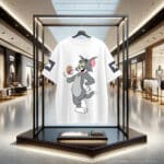 Front of Tom N Jerry white Cotton oversized printed tshirt