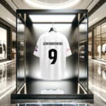 Back of Lewandowski Fc Barcelona Jersey Oversized Cotton White Printed Tshirt with number 9