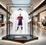 Front of Lewandowski Fc Barcelona Jersey Oversized Cotton White Printed Tshirt